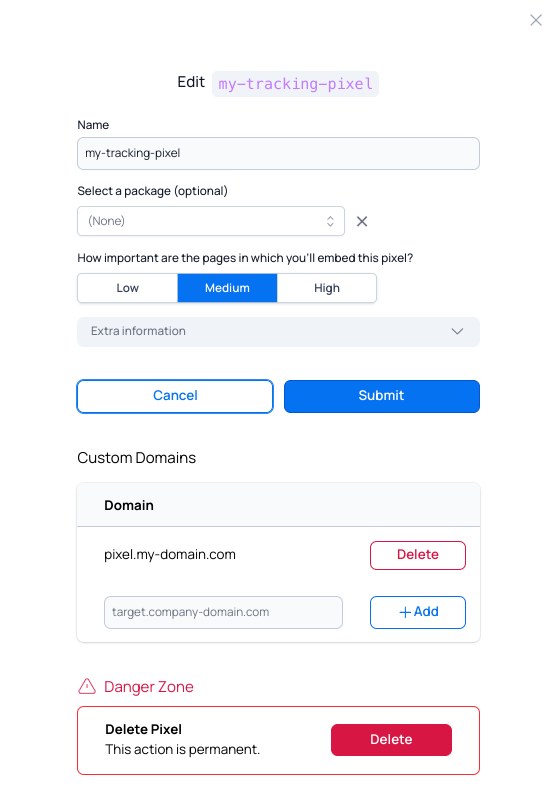 custom domain update